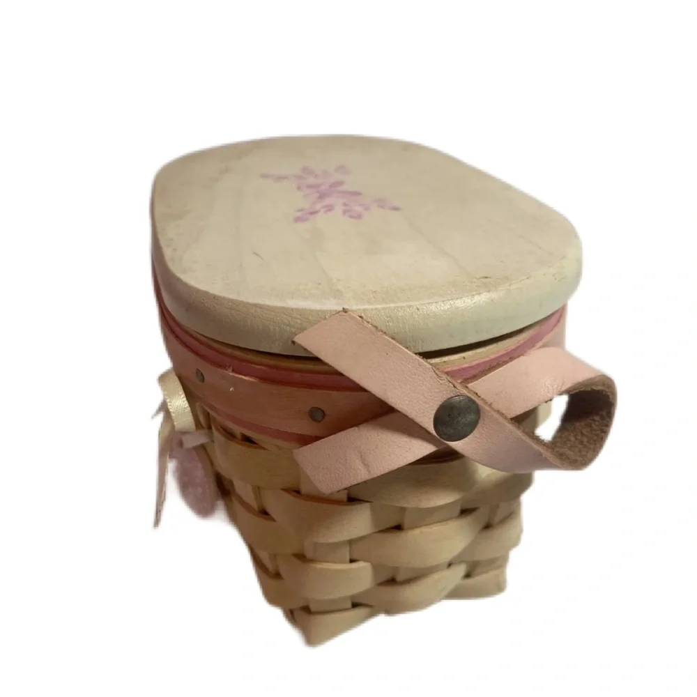 Longaberger - Horizon of Hope Whitewash Basket w/‎ Protector & Lid